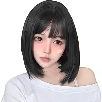 Amazon.co.jp: AISIHAIRウィッグボブ 黒髪 ブラック ショートボブ フル